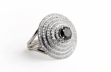 Women rings Royal ring with black diamond